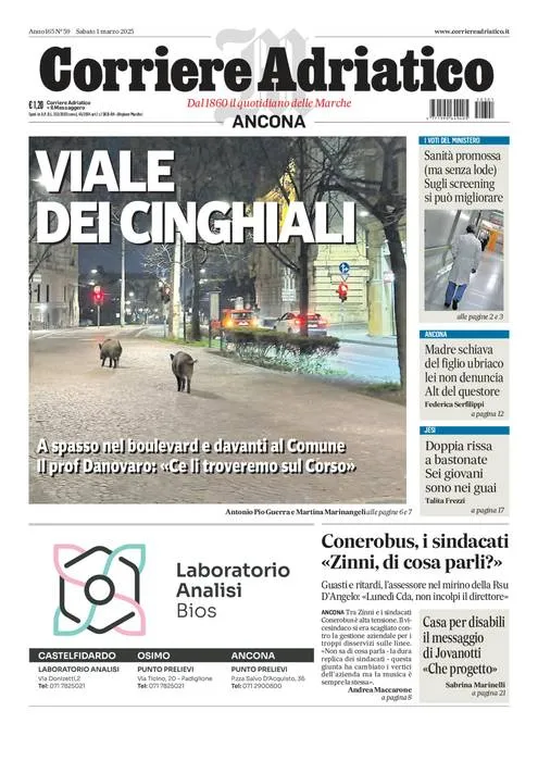 Prima-pagina-corriere adriatico-edizione-di-oggi-01-03-2025